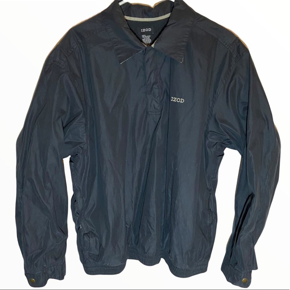 Izod mesh windbreaker golf collared 90s vintage vibes size large